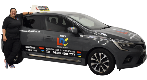 Nikki Clough's driving school car